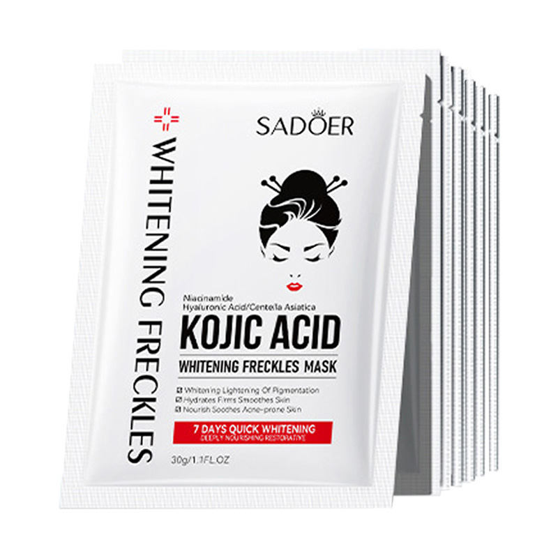 Sheet Mask Collagen - 10 Stuks Sadoer Kojic Zuur Gezichtsmaskers