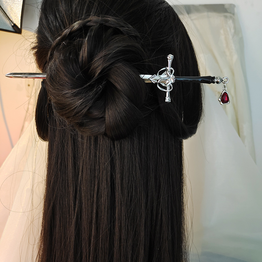 Hanbok Hair Pin - Chinese zwaardvormige haarstok Vintage metalen haarspeld