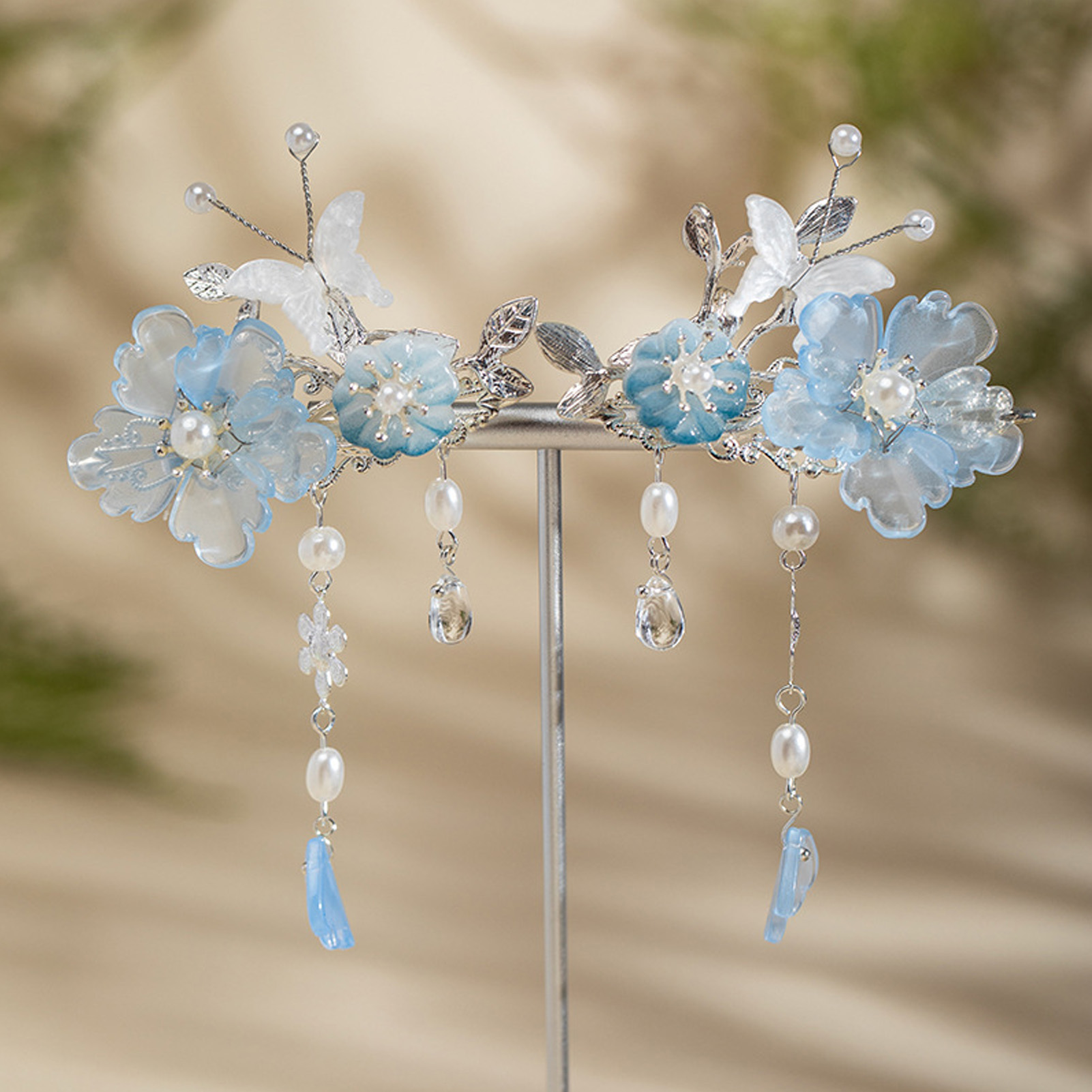 2 Stuks Romantische Blauwe Pio - Hanbok Hair Pin recensie en prijs
