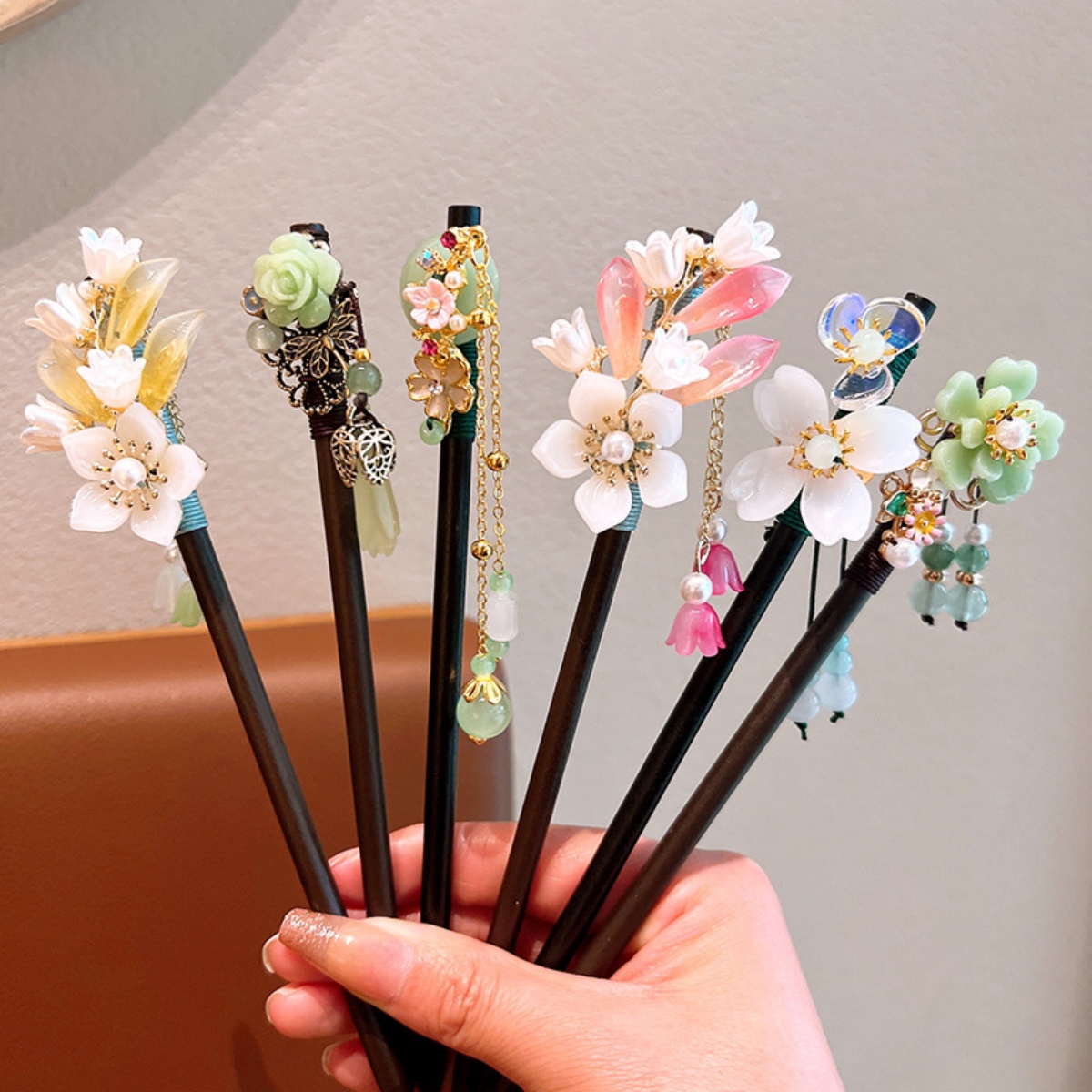 Prachtige bloem kwastje houten - Hanbok Hair Pin recensie en prijs